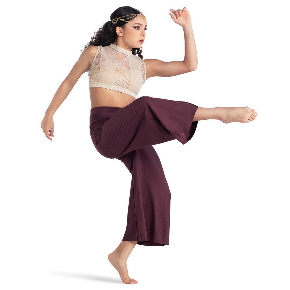 Dance Costume Pants 10th House TH22050 Burgundy Medium Child Contemporary Acro